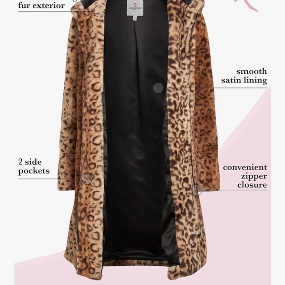 Urban Republic Leopard Print Faux Fur Coat Size M - Picture 6 of 10